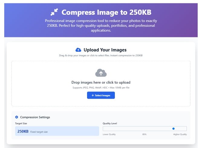Compress Image to 250KB